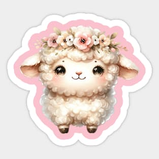 Adorable Baby Sheep Boho Babies A Whimsical Watercolor Gathering Sticker